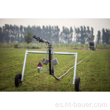 Sistema de rociadores de carrete de manguera con energía solar